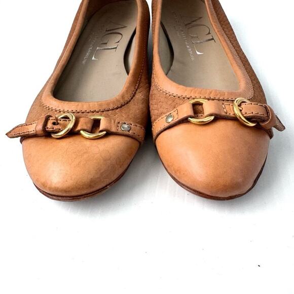AGL attilio giusti leombruni Monika Cap Toe Ballet Flat tan woven size 35 / 5 US - Picture 7 of 13